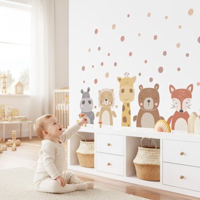 Bébé montre les Stickers muraux enfant