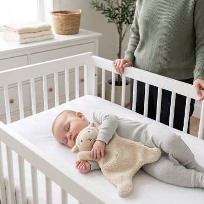 Bébé s'est endormi avec son Doudou bebe