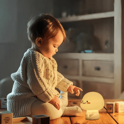 petite fille avec la veilleuse bébé jody