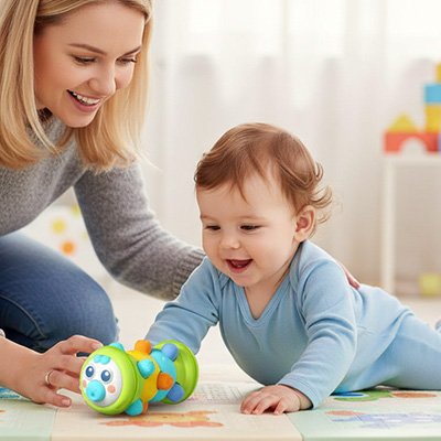 Bébé et maman qui découvre le Jouet bebe 1 an 