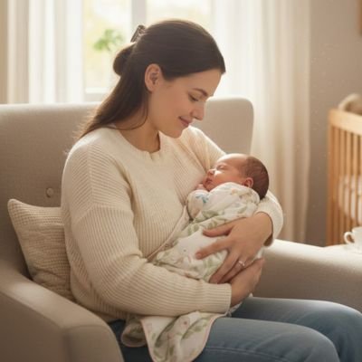 Douceur de la Couverture bébé dans les bras de maman