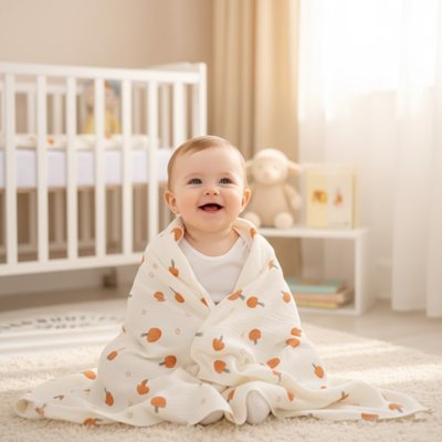 Enfant enveloppé dans sa Couverture bébé 