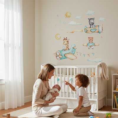 Les avions sur les Stickers muraux chambre favorisent les histoires