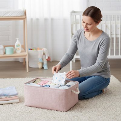 les Paniers de rangement bebe rose