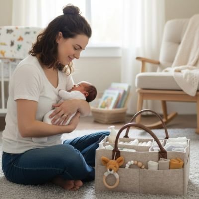 Maman est sereine grâce Panier de rangement bébé 