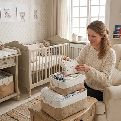 Organisation de chambre avec le Panier rangement bébé