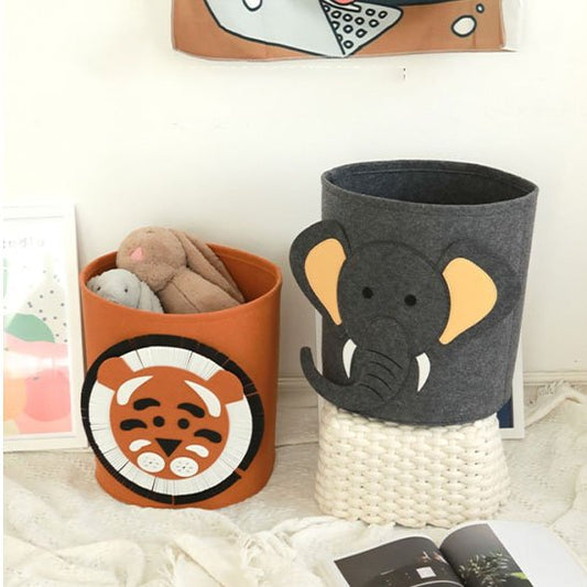 Panier en tissu aux décors d'animaux