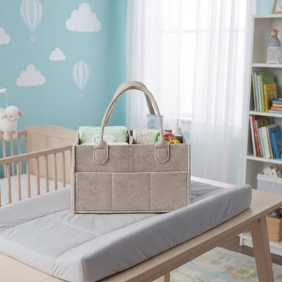 Panier rangement bebe beige est prêt pour servir