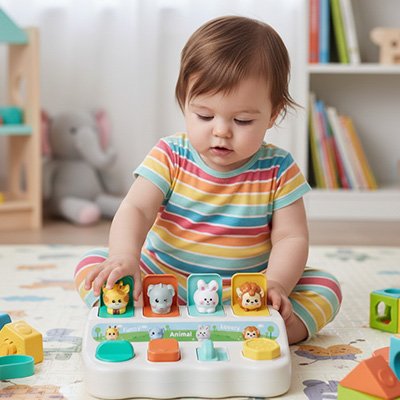 Petite fille jouant avec le Piano bebe 