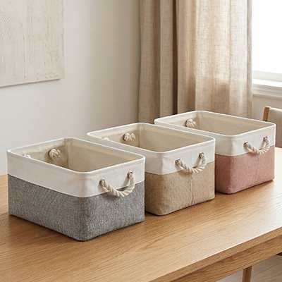 Présentation des 3 couleur de Panier rangement bébé