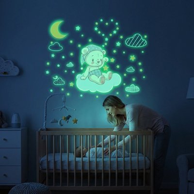 Stickers muraux chambre phosphorescent la nuit