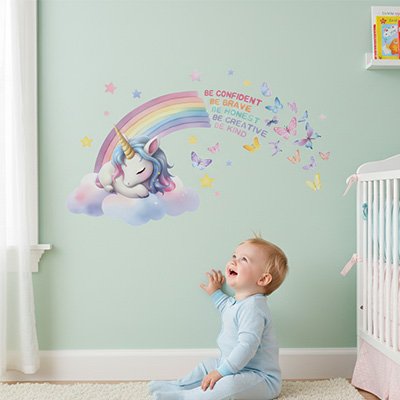 Stickers muraux licorne pour éveiller l'imagination