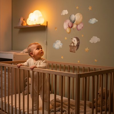 Stickers muraux vu sous une lumière tamisée
