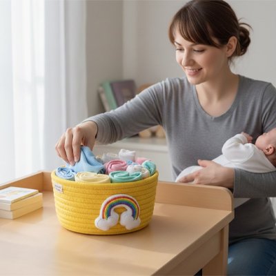 Tout à porter de main avec le Panier de rangement bebe 