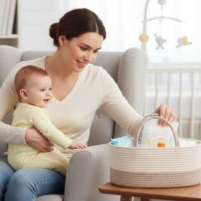Un Panier rangement bébé pratique pour la chambre