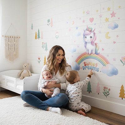 Univers magique avec les Stickers muraux licorne