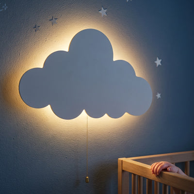veilleuse murale nuage allumée
