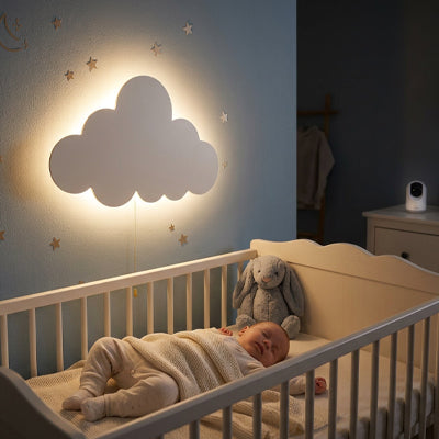 veilleuse murale nuage veille sur le sommeil bébé